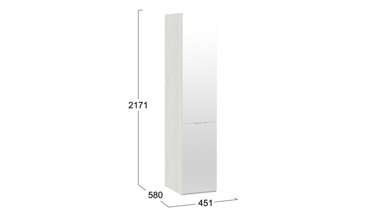 Распашной шкаф Либерти, Дуб крафт белый СМ-297.07.012 в Кушве - изображение 3