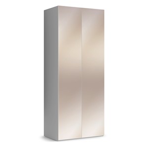 Шкаф с зеркальными фасадами Марсель 900 (белый) в Кушве