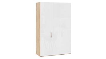 Шкаф для одежды Эмбер СМ-348.07.008 (Яблоня Беллуно/Белый глянец) в Полевском