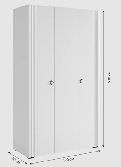 Шкаф трехстворчатый Ева 105.01 (белое дерево/белый матовый) в Екатеринбурге - изображение 8