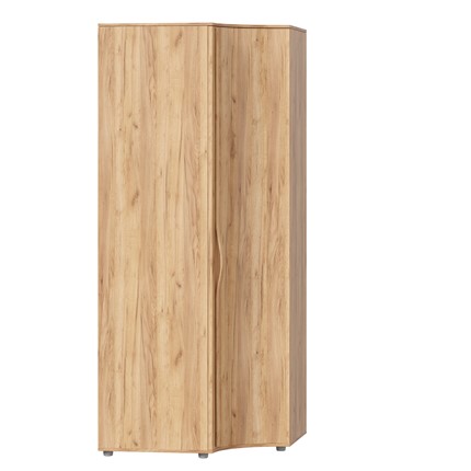 Распашной шкаф с гнутой дверью Марта-2 Дуб золотой/Дуб Тортуга ЛД 406.050 в Ревде - изображение
