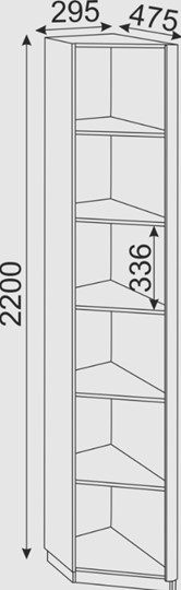 Угловой стеллаж Глэдис М25 (Шимо светлый/Белый текстурный) в Красноуфимске - изображение 1
