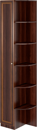 Угловой шкаф-стеллаж Беатрис М13 левый (Орех Гепланкт) в Асбесте - изображение
