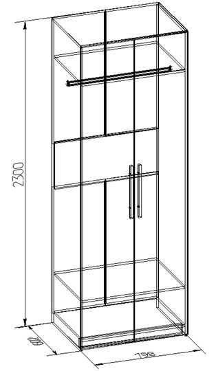 Двухдверный шкаф Bauhaus 8+ Фасад стандарт, Бодега Светлый в Кушве - изображение 1