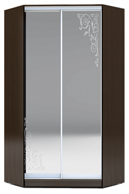 Шкаф 2200х1103, ХИТ У-22-4-66-09, Орнамент, 2 зеркала, венге аруба в Екатеринбурге - изображение