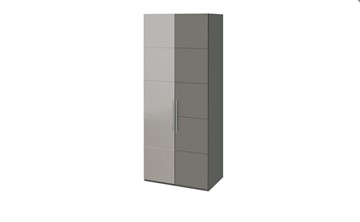 Шкаф распашной Наоми с 1 зеркальной левой дверью, цвет Фон серый, Джут СМ-208.07.04 L в Богдановиче