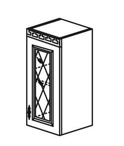 Шкаф на кухню Веста настенный однодверный с полкой со вставкой из стекла 718*400*323мм в Первоуральске