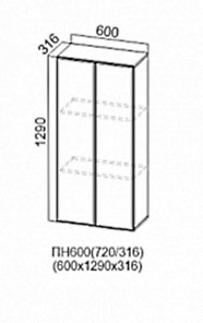 Настенный шкаф-пенал Модерн ПН600/720 (296) в Ревде