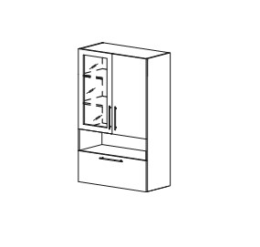 Шкаф кухонный Марибель Мыло, настенный хозяйственный двухдверный 1320*600*350, ШНХ 600*1320 в Кушве