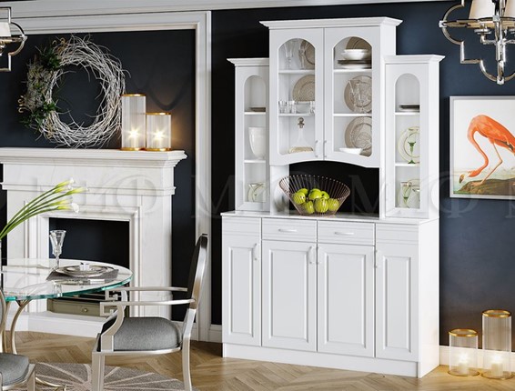 Кухонный шкаф Констанция 4-х створчатый, белый матовый в Ревде - изображение
