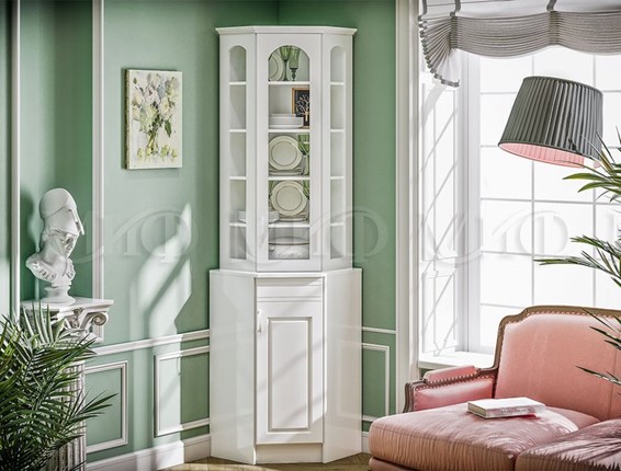 Кухонный шкаф Констанция угловой, белый матовый в Каменске-Уральском - изображение