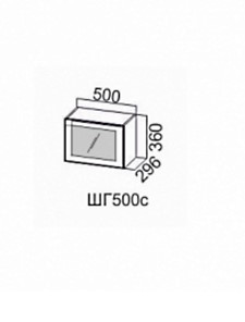 Настенный шкаф Грейвуд, ШГ500c/360, дуб кремовый матовый в Екатеринбурге