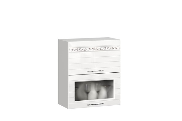 Шкаф кухонный Анастасия 600 с 2 подъемными дверьми 004.521.000 белый глянец в Первоуральске - изображение