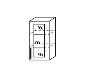Шкаф кухонный Мыло, настенный однодверный с полкой со вставкой из стекла 918*300*320, ШНст 300/918 в Екатеринбурге