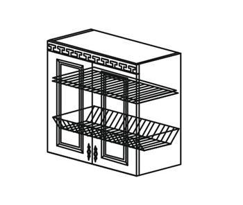 Шкаф кухонный Веста настенный двухдверный с сушкой 718*600*323мм в Первоуральске