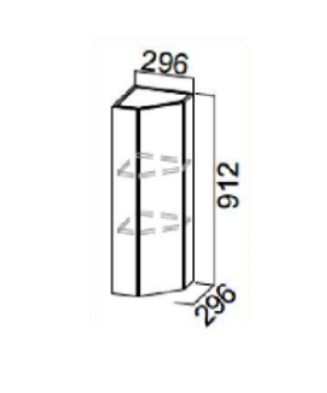 Навесной шкаф торцевой закрытый, Прованс, ш300тз/912, белый текстурный в Первоуральске - изображение