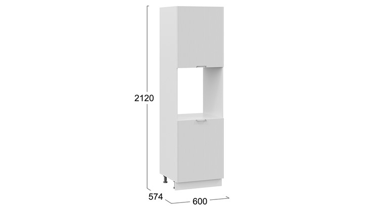 Кухонный шкаф-пенал Кимберли 1П6 (Белый, Сноу) в Кушве - изображение 2