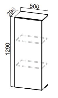 Пенал-надстройка Стайл, ПН500(720/296), МДФ в Краснотурьинске - изображение