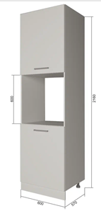 Кухонный шкаф-пенал П7 2, Сатин/Белый в Кушве