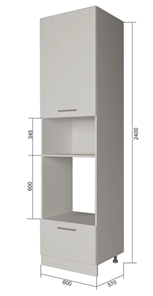 Кухонный шкаф-пенал П9 3, МДФ Софт бирюза/Белый в Кушве