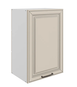 Кухонный шкаф Атланта L450 Н720 (1 дв. гл.) эмаль (белый/сливки патина платина) в Первоуральске