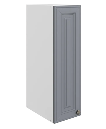 Шкаф навесной Мишель L200 H720 (1 дв. гл.) эмаль (белый/серый) в Екатеринбурге - изображение