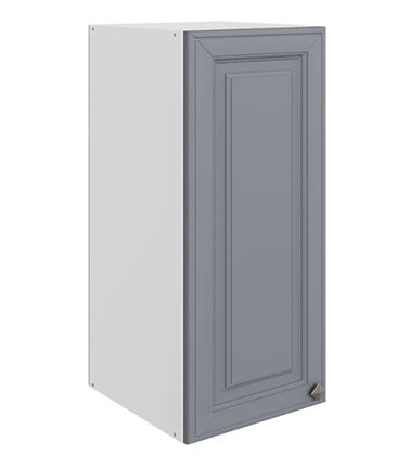 Шкаф навесной Мишель L300 H720 (1 дв. гл.) эмаль (белый/серый) в Екатеринбурге - изображение