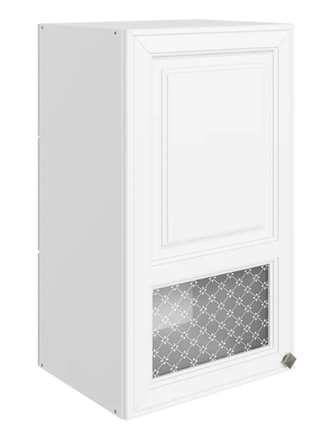Шкаф кухонный Мишель L400 H720 (1 дв. окош.) эмаль (белый/белый) в Екатеринбурге - изображение