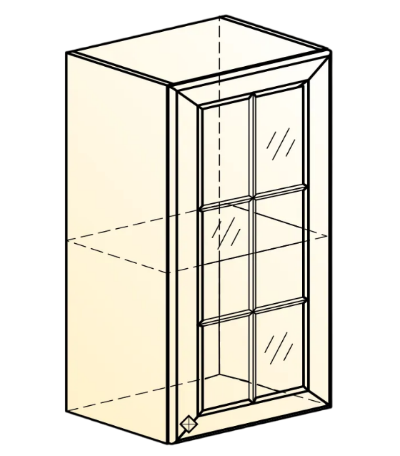 Навесной кухонный шкаф Мишель L400 H720 (1 дв. реш.) эмаль (белый/серый) в Екатеринбурге - изображение 1