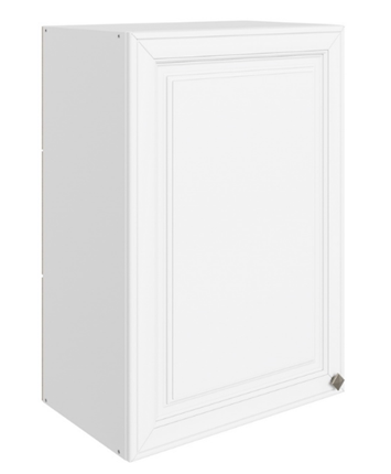 Шкаф на кухню Мишель L500 H720 (1 дв. гл.) эмаль (белый/белый) в Екатеринбурге - изображение