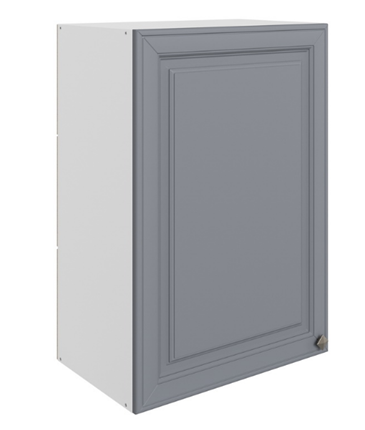 Навесной кухонный шкаф Мишель L500 H720 (1 дв. гл.) эмаль (белый/серый) в Екатеринбурге - изображение