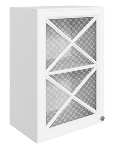 Навесной шкаф Мишель L500 H720 (1 дв. крест.) эмаль (белый/белый) в Ревде