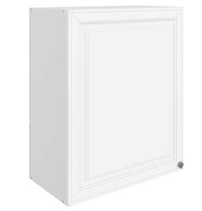 Шкаф навесной Мишель L600 H720 (1 дв. гл.) эмаль (белый/белый) в Екатеринбурге - изображение