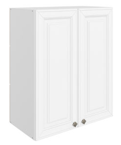 Навесной кухонный шкаф Мишель L600 H720 (2 дв. гл.) эмаль (белый/белый) в Краснотурьинске