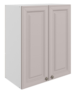 Навесной кухонный шкаф Мишель L600 H720 (2 дв. гл.) эмаль (белый/кофейный) в Екатеринбурге