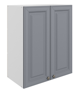Настенный шкаф Мишель L600 H720 (2 дв. гл.) эмаль (белый/серый) в Екатеринбурге - предосмотр