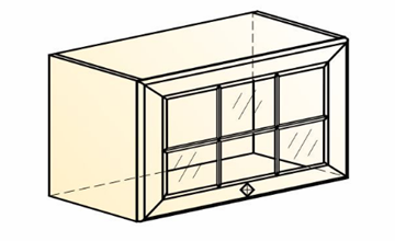 Кухонный навесной шкаф Мишель L600 Н360 (1 дв. реш.) эмаль (белый/серый) в Екатеринбурге - предосмотр 1