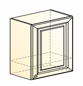 Кухонный навесной шкаф Мишель под вытяжку L600 H566 (1 дв. гл.) эмаль (белый/кофейный) в Кушве - предосмотр 1