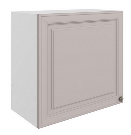 Кухонный навесной шкаф Мишель под вытяжку L600 H566 (1 дв. гл.) эмаль (белый/кофейный) в Кушве - изображение