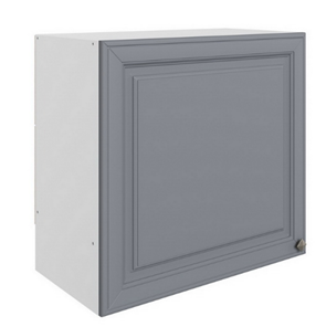 Кухонный шкаф Мишель под вытяжку L600 H566 (1 дв. гл.) эмаль (белый/серый) в Каменске-Уральском