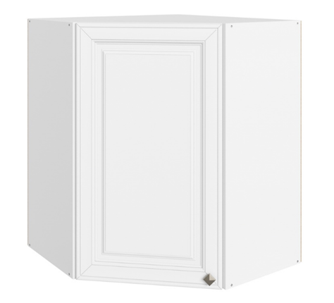 Шкаф навесной Мишель угловой L600x600 Н720 (1 дв. гл.) эмаль (белый/белый) в Екатеринбурге - изображение
