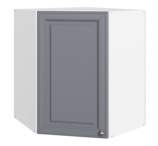Шкаф навесной Мишель угловой L600x600 Н720 (1 дв. гл.) эмаль (белый/серый) в Екатеринбурге