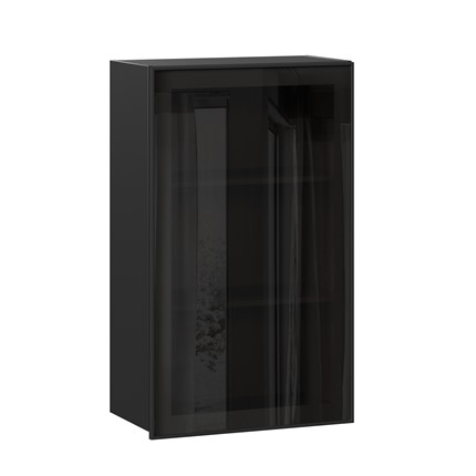 Кухонный шкаф Паола  ЛД 590.450.000.081 600 высокий стекло (Черный/Чёрный) в Екатеринбурге - изображение