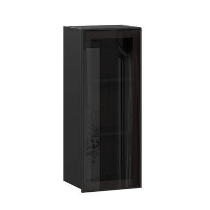 Кухонный шкаф Паола ЛД 590.420.000.078 400 высокий стекло (Черный/Чёрный) в Екатеринбурге - изображение