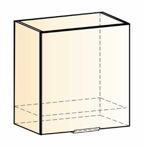 Шкаф настенный Стоун L600 Н566 (1 дв. гл.) (белый/джелато софттач) в Первоуральске - предосмотр 1