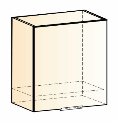 Шкаф настенный Стоун L600 Н566 (1 дв. гл.) (белый/джелато софттач) в Первоуральске - изображение 1