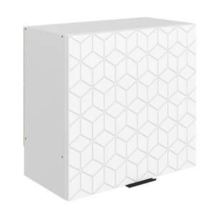 Шкаф навесной под вытяжку Стоун L600 Н566 (1 дв. гл.) с фрезировкой (белый/джелато софттач) в Ревде