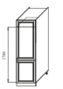 Шкаф кухонный Верона хозяйственный 600 мм  (под холодильник) с отк.дв 2140*600*580 В-4мм, глянец/софт в Первоуральске