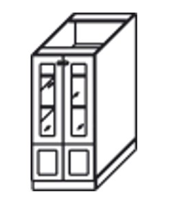 Навесной кухонный шкаф Верона хозяйственный (буфет со стеклом)* 1320*600*571 мм, глянец/софт в Екатеринбурге
