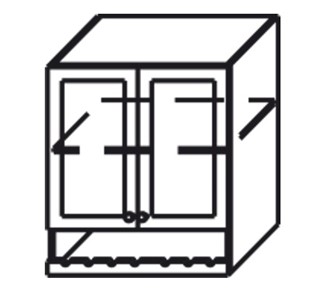 Шкаф кухонный Верона настенный двухдверный с полкой и нишей с планкой 918*800*320 мм, глянец/софт в Первоуральске